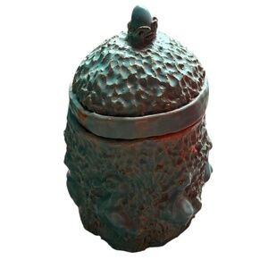 Handmade‎ Turquoise Clay Pottery Jar Decorated With Duck